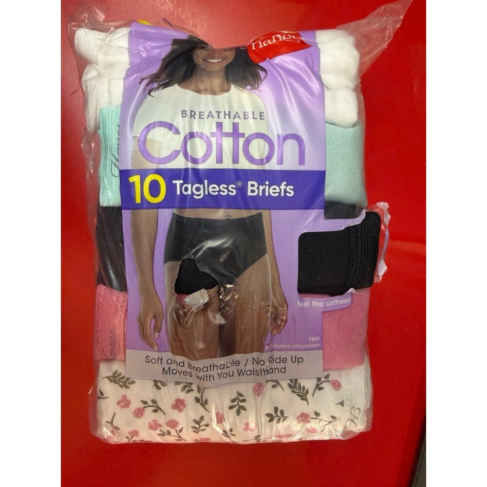 Hanes cotton briefs size 10 pack size 7L (12–14) multicolor